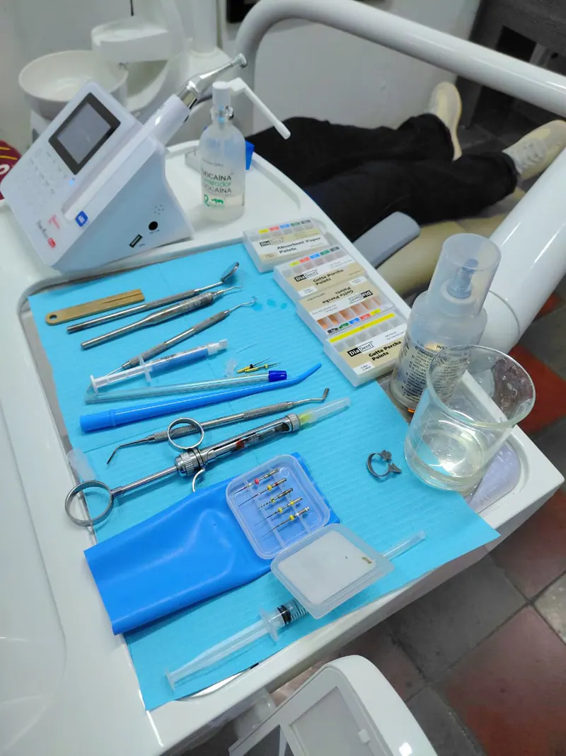 Instrumental dental preparado y organizado para un procedimiento